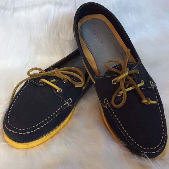 Tesori Shoes - Tesori Leather Boat Loafers